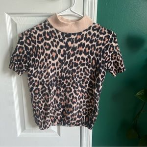 Kate Spade Leopard Short Sleeve Sweater